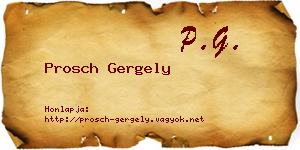 Prosch Gergely névjegykártya